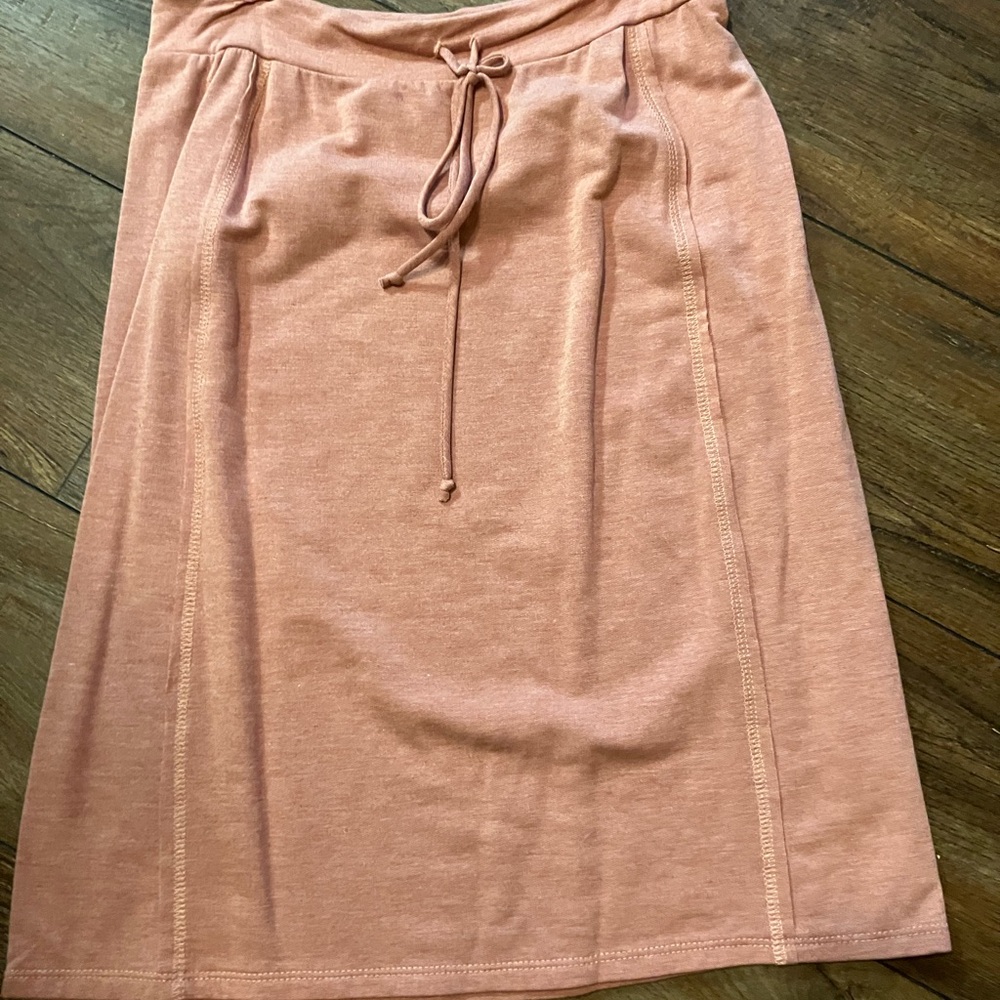 Women's Drawstring Casual Midi Skirt - Dusty Rose